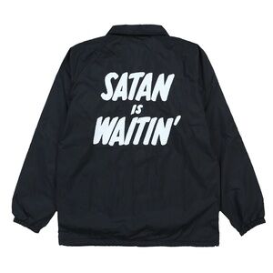 🖤☠️BLACK SATAN IS WAITIN’ COACHES JACKET BY CREEP STREET ☠️🖤